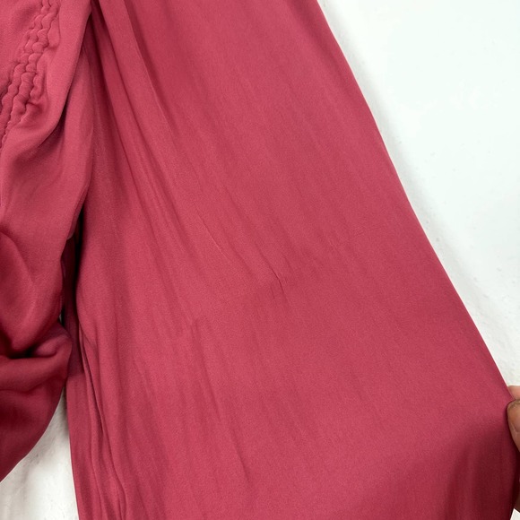 Free People Ruched Balloon Sleeve Blouse in Rose Pink Size XS - Picture 5 of 5